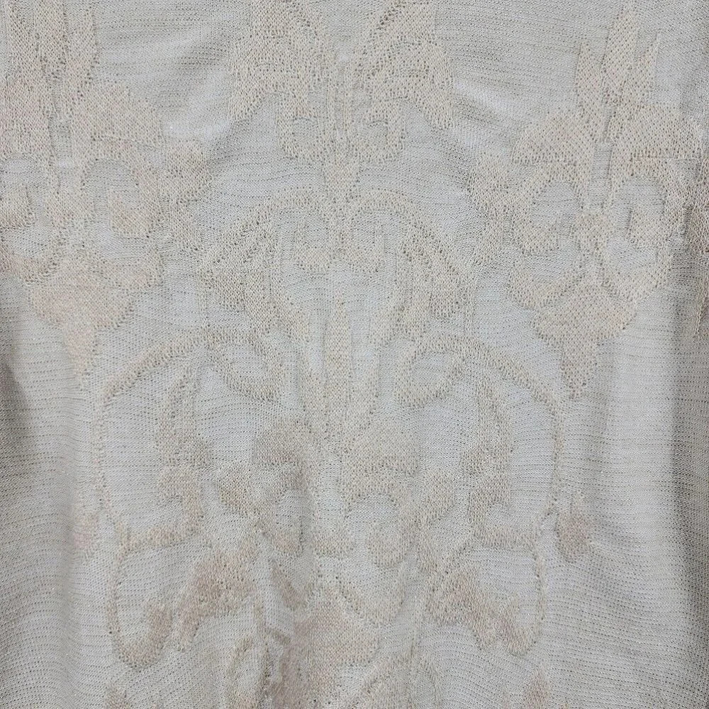 Chicos Women's Double V Neck Baroque 3/4 Sleeve Patterned Sweater Size M NWT - Picture 5 of 9